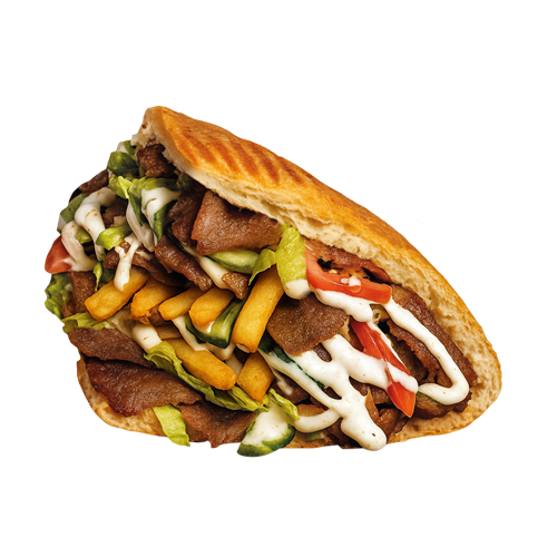 Kebab w tortilli ze świeżymi warzywami